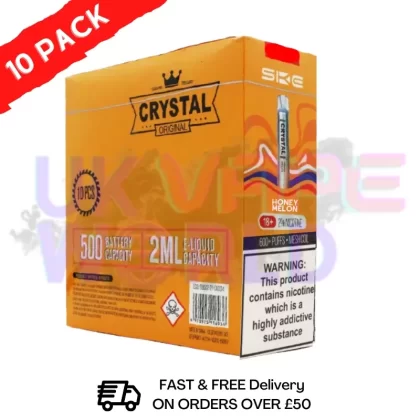 Honey melon – Crystal Bar Puffs 600 SKE Box Of 10