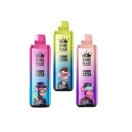 Bang Blaze 4IN1 60000 Puffs Rechargeable Disposable Kit - Blueberry Ice / Peach Ice / Rainbow Candy / Lemon Sour Orange / 20mg / CN-SZ Warehouse