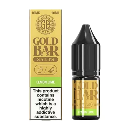 Gold Bar Lemon & Lime Nic Salt vape Juice - 10 Pack