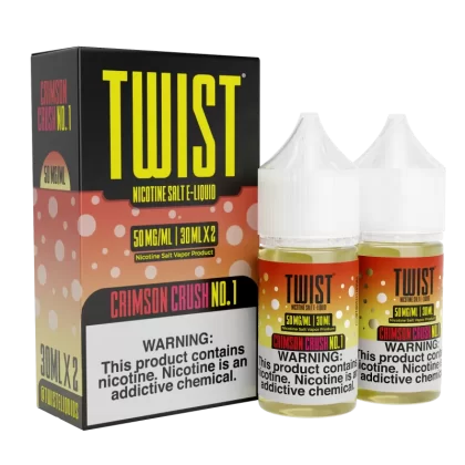 TWIST Nicotine Salt E-Liquid - Crimson Crush No.1 - 60ML E-Liquid (Twin 30ML Pack) - 50MG