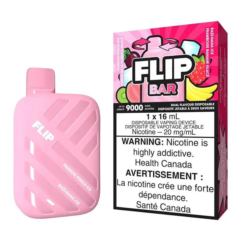 Flip Bar Disposable Vape Device – Passion Punch Ice And Razz Nana Ice - Nicotine Strength#20mg/ml