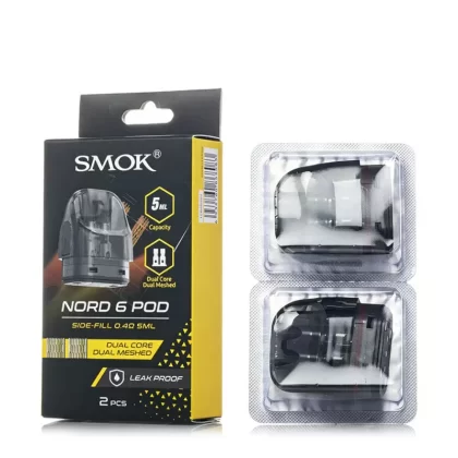 SMOK Nord 6 Pods - No Coil, 0.4 Ohm Dual Mesh (6BF111)