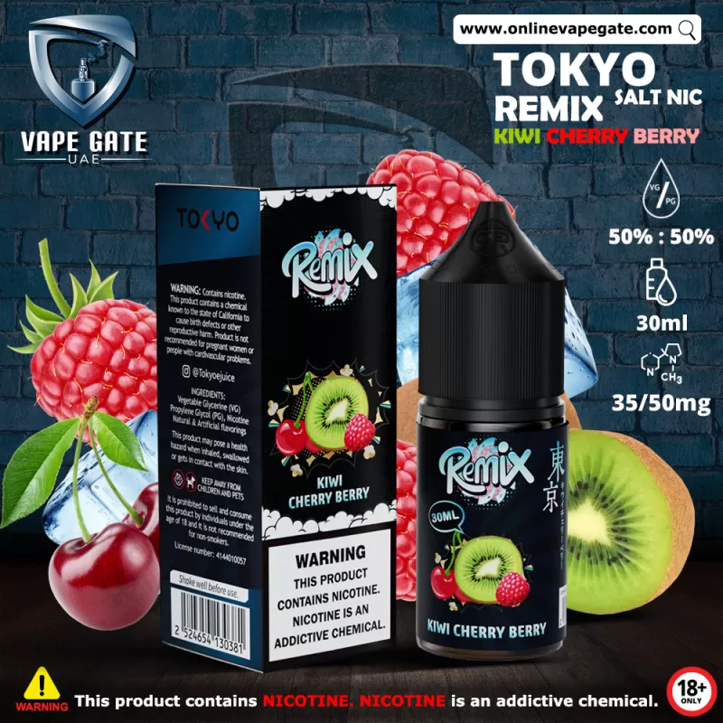 Tokyo Remix Kiwi Cherry Berry Saltnic 30ml - 50 mg / 30 ml