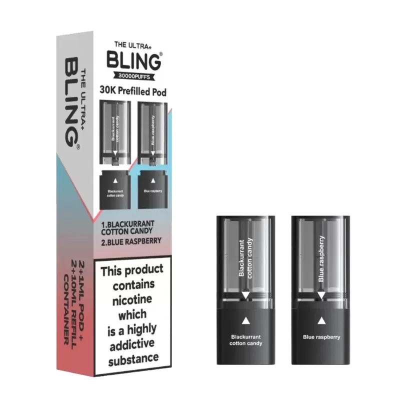 The Crystal Bling Ultra Plus 30K Prefilled Pods - Blackcurrant Cotton Candy/Blue Raspberry - Image 3