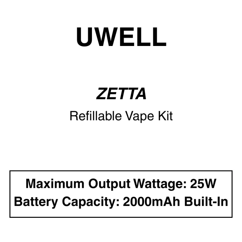 Uwell – Zetta – Pod Starter Kit - Vapeys Co Nz