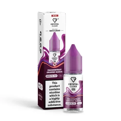 CRYSTAL CLEAR PASSION FRUIT ORANGE GUAVA 10ML NIC SALT E-LIQUID