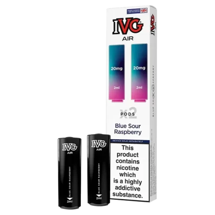 Blue Sour Raspberry IVG Air Replacement Pods - 20mg - Vape Product (613F7E)