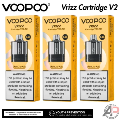 Voopoo Vrizz 2 Replacement Pod Cartridges 2 Pack - Vrizz 2 Dual Mesh 0.4 | 0.7 ohm Pods, Vrizz 2 Single Mesh 0.4ohm Pods
