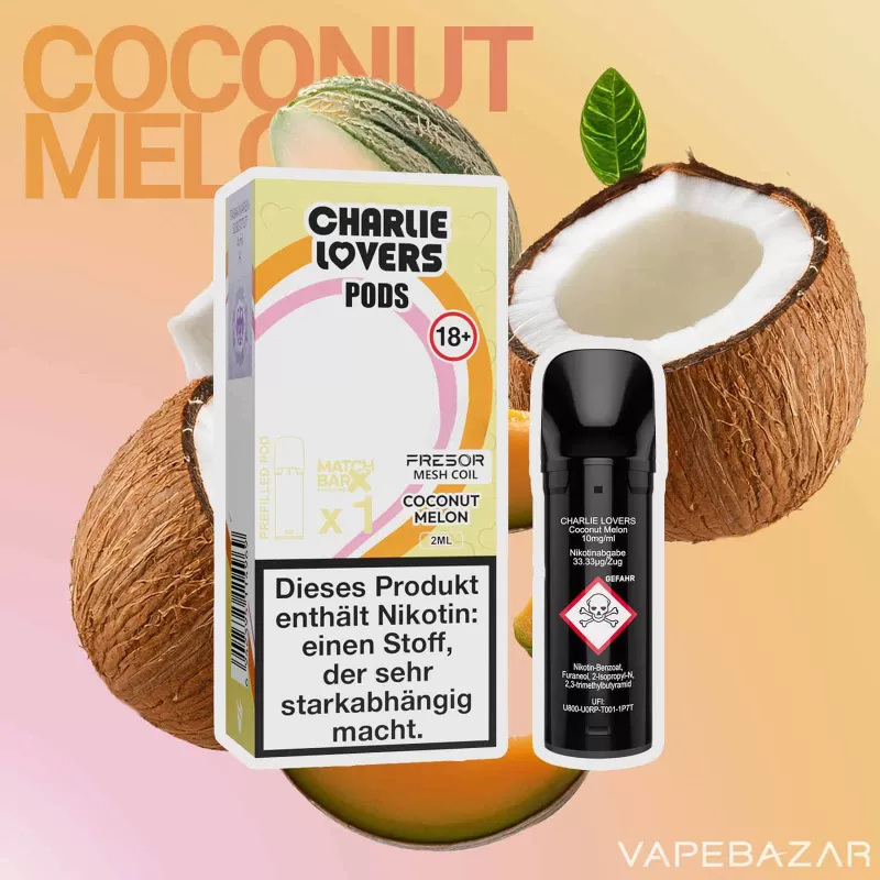 Charlie Lovers Pods – Coconut Melon (1er Pack) - Vapebazar