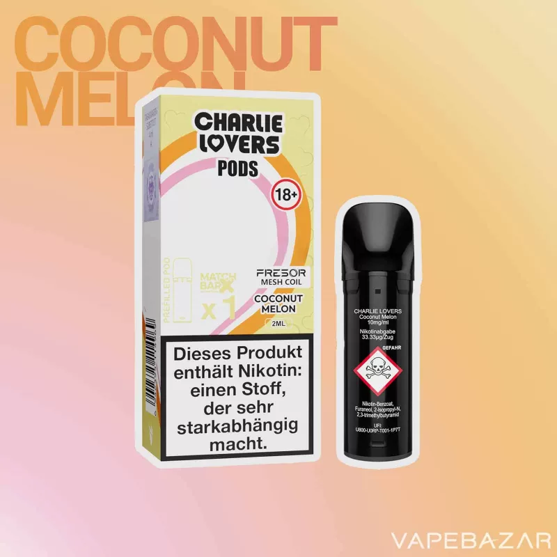 Charlie Lovers Pods – Coconut Melon (1er Pack) - Vapebazar - Image 2