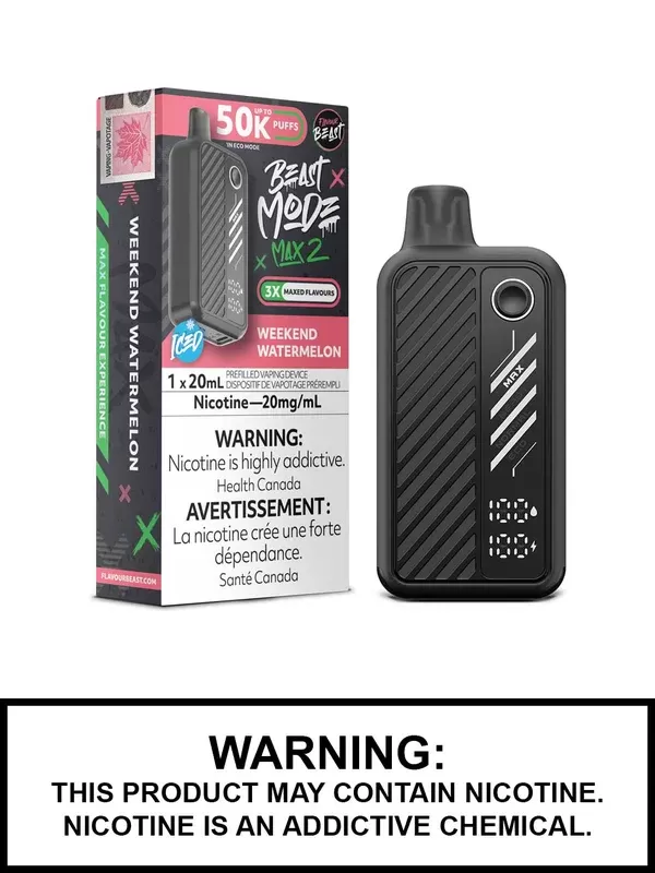 Weekend Watermelon Iced Flavour Beast Beast Mode Max 2 Disposable Vape