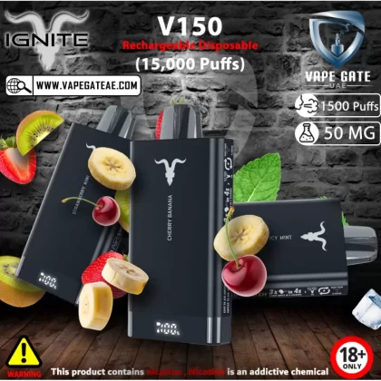 IGNITE - V150 Rechargeable Disposable Vape (15,000 Puffs) - 20 mg / Tobacco