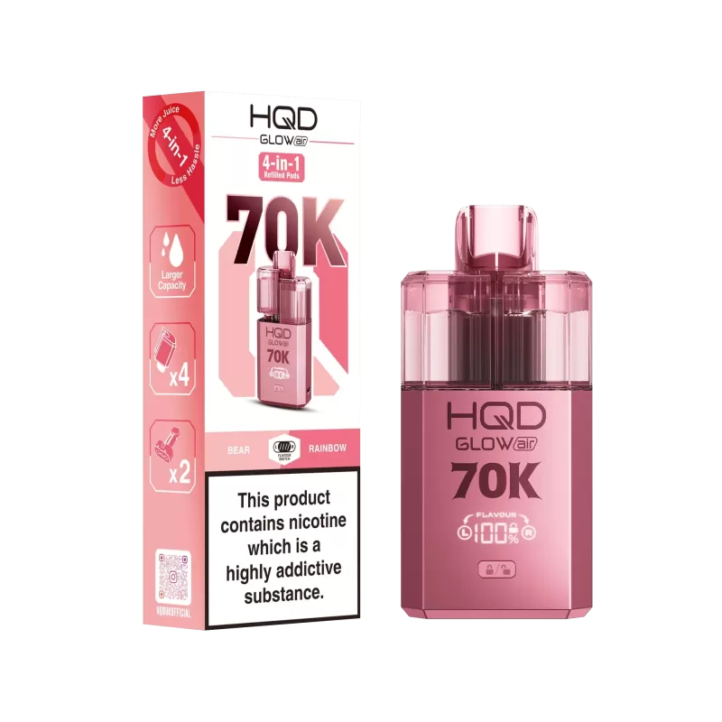 HQD Glow Air 70K Prefilled Pod Kit - Summer Dream / Blue Razz Cherry - Image 2