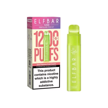 Elf Bar 1200 Kiwi Passion Fruit Guava Prefilled Pod Vape - Nicotine Strength#20mg (4C566C)