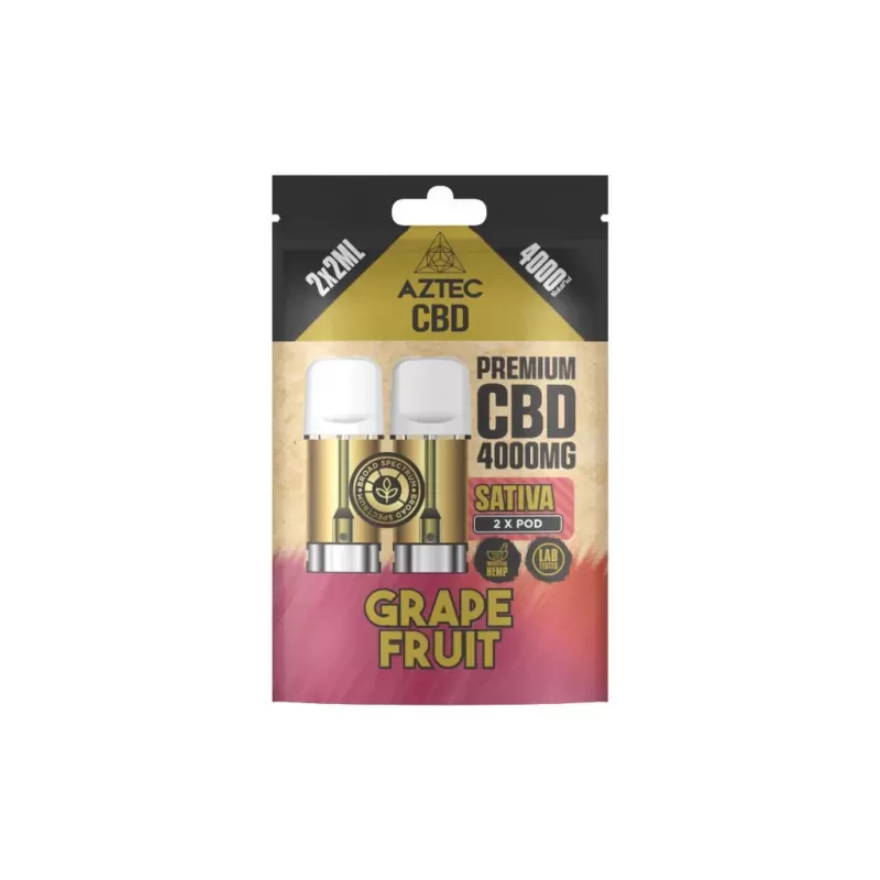 Aztec CBD 4000mg Broad Spectrum Replacement Pods 2 pack - Fruit Punch