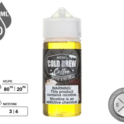 Coffee and Ice Cream by Nitro’s Cold Brew Coffee 100ml - Vape Product, Vape Product