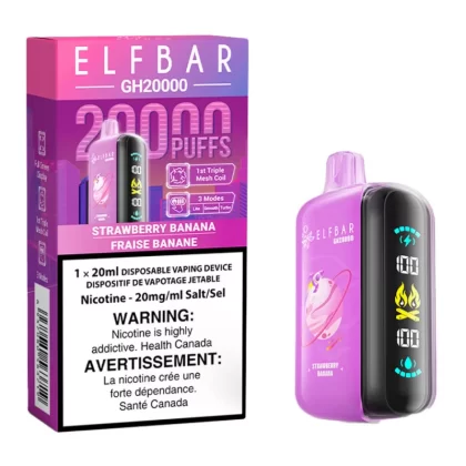 Elf Bar GH20K Disposable Vape Device - Strawberry Banana 20ml - 20mg/ml