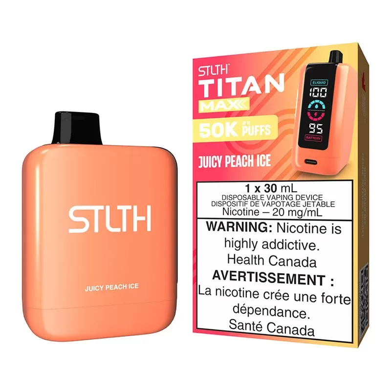 STLTH Titan Max Disposable Vape Device – Juicy Peach Ice - Nicotine Strength#20mg/ml