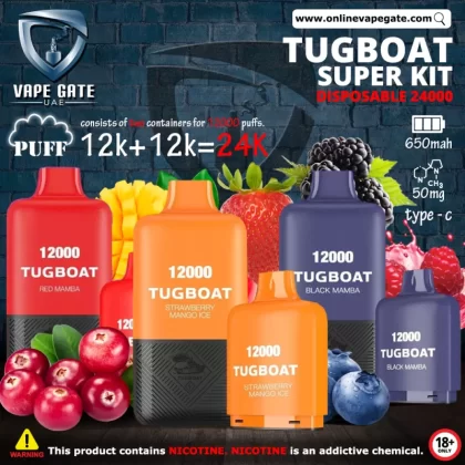 Tugboat Super 24000 Puffs Disposable Vape - 50 mg / Strawberry Mango Ice