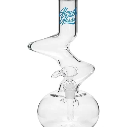 Glowfly Glass 13″ Clear Double Zig Zag Bong - Ejuicewarehouse