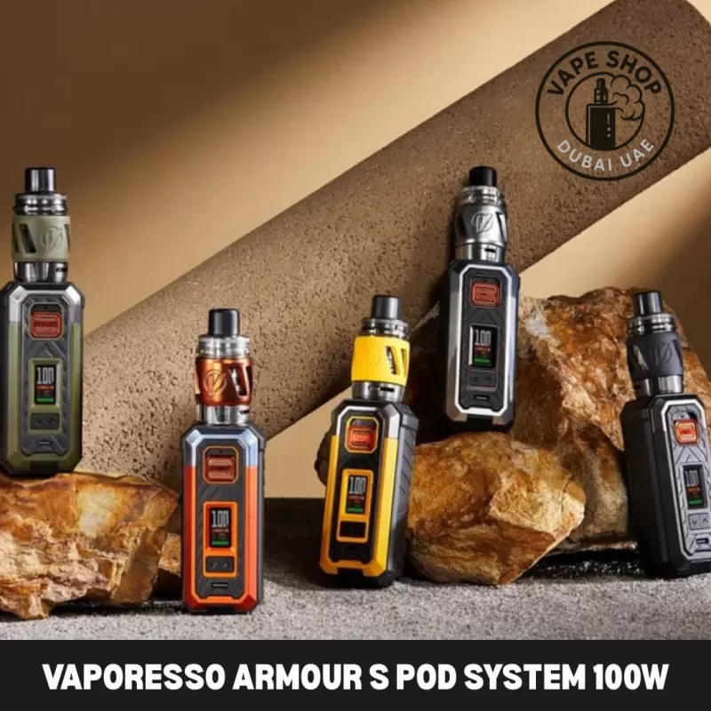 VAPORESSO Armour S Pod System 100W Vape Kit in Dubai - Black, green (FE61C0)