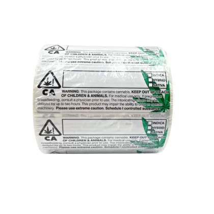 California Compliance Strain Labels with Leaf - Pack of 5 (Bulk Discount Pricing), Single Unit (Less Than Box Qty)