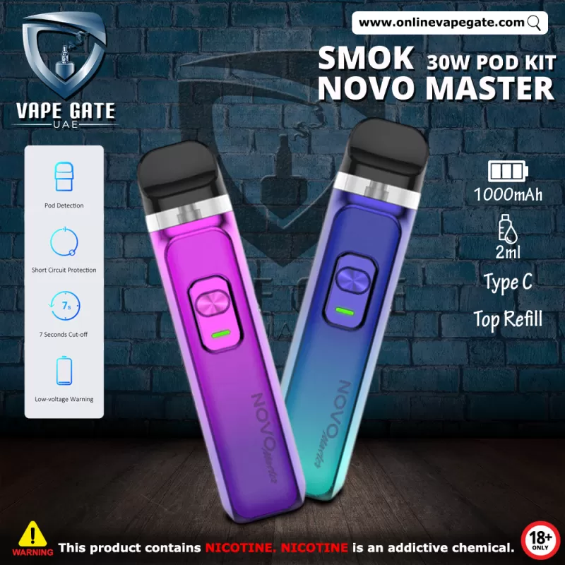 SMOK NOVO MASTER 30W POD SYSTEM - Purple Pink, Cyan Blue