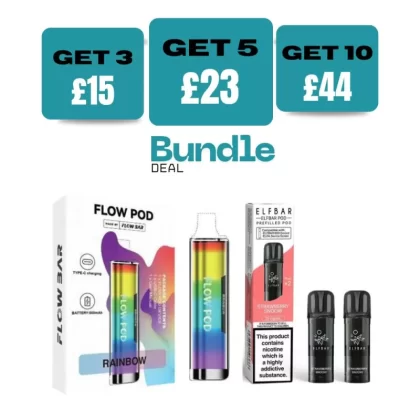 Flow Pod CP600 Pod Kit + Elf Bar 600 Prefilled Pods (Bundle) - Aurora Blue / Cola