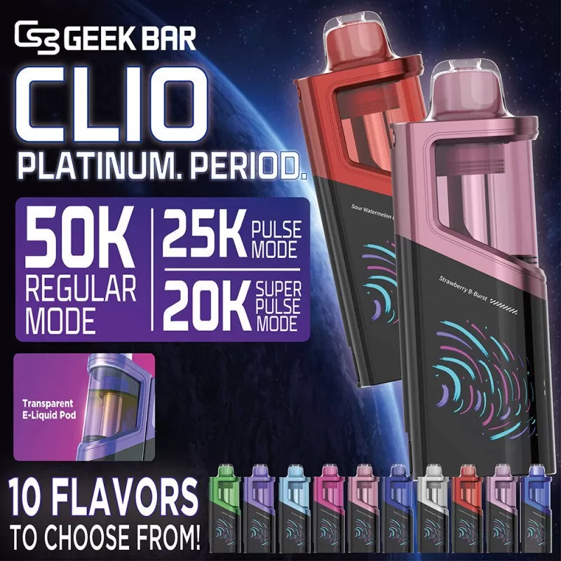 Geek Bar CLIO Platinum 50K POD - Strawberry B-Burst - Vapeciga - Image 2