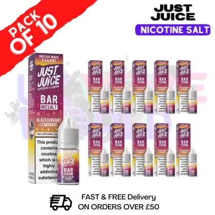 Blackcurrant Lemonade Just Juice Nic Salt Box Of 10 – ONLY £17.99