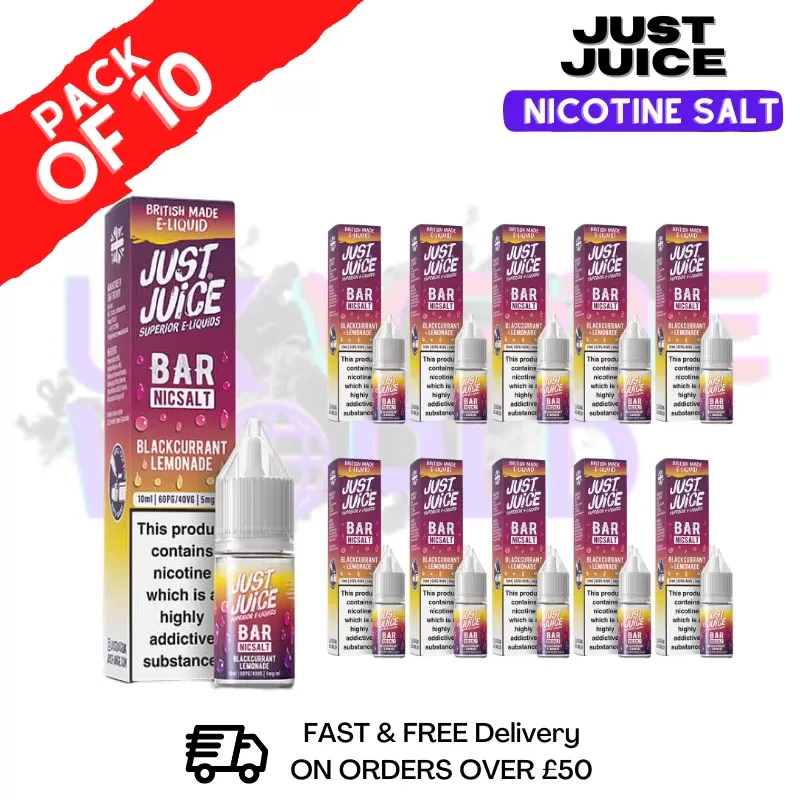 Blackcurrant Lemonade Just Juice Nic Salt Box Of 10 – ONLY £17.99