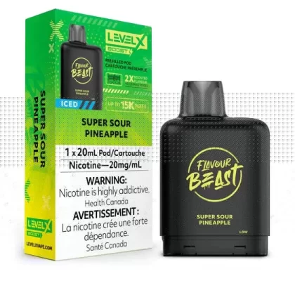 LEVEL X FLAVOUR BEAST BOOST POD 20ML – SUPER SOUR PINEAPPLE ICED