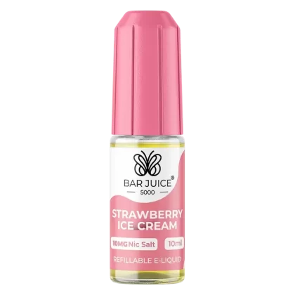 Bar Juice 5000 Strawberry Ice Cream Nic Salt Vape Juice 10ml - Strength#10mg>20mg