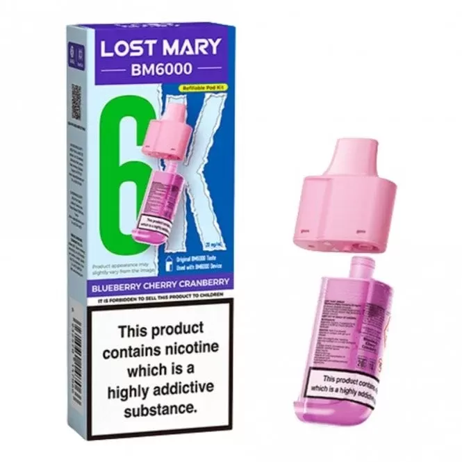 Lost Mary Blueberry Cherry Cranberry BM6000 Nic Salt E Liquid Pods