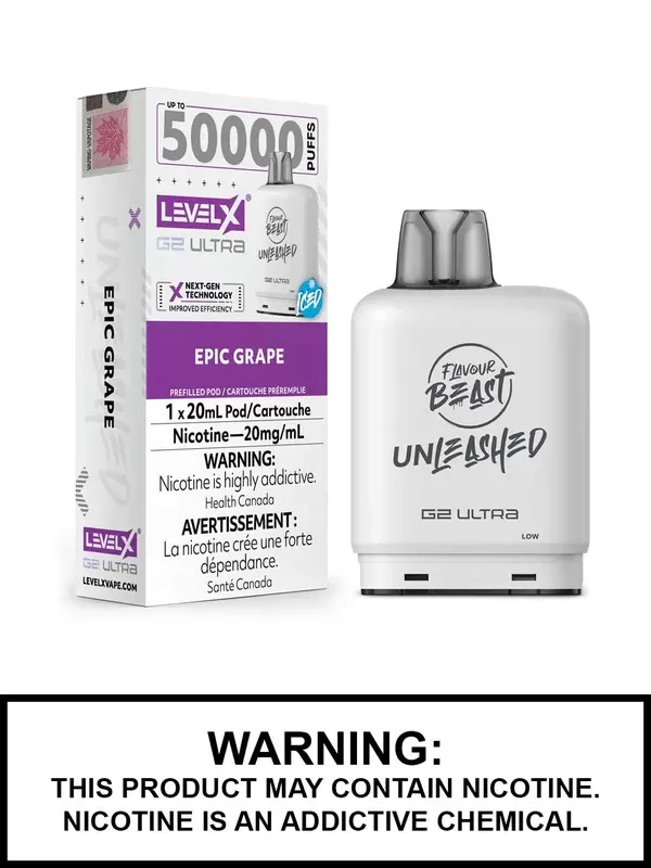 Epic Grape Iced Flavour Beast Unleashed Level X Ultra Pods