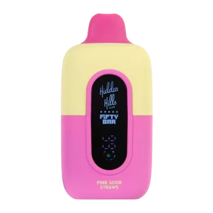 Pink Sour Straws Hidden Hills X Fifty Bar - Customer Group#VAP~Nicotine#50mg~Size#Single>5 Pack
