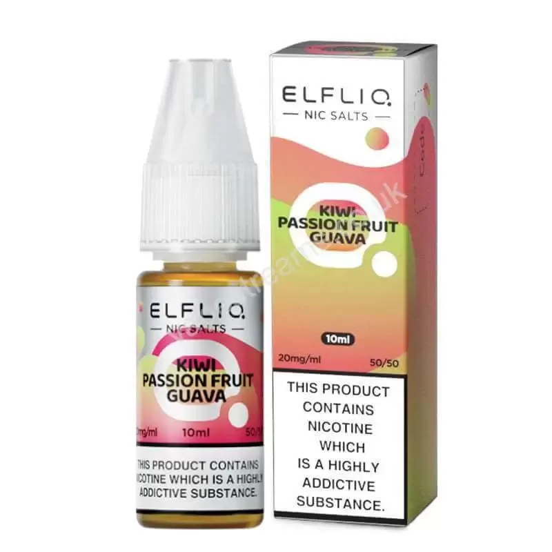ELFBAR ELFLIQ Kiwi Passion Fruit Guava Nic Salt E-Liquid - Vapestreams Co