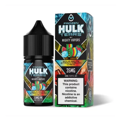 Frozen Sour Belts by Mighty Vapors Hulk Tears Salt Series E-Liquid 30mL (Salt Nic) - 50MG