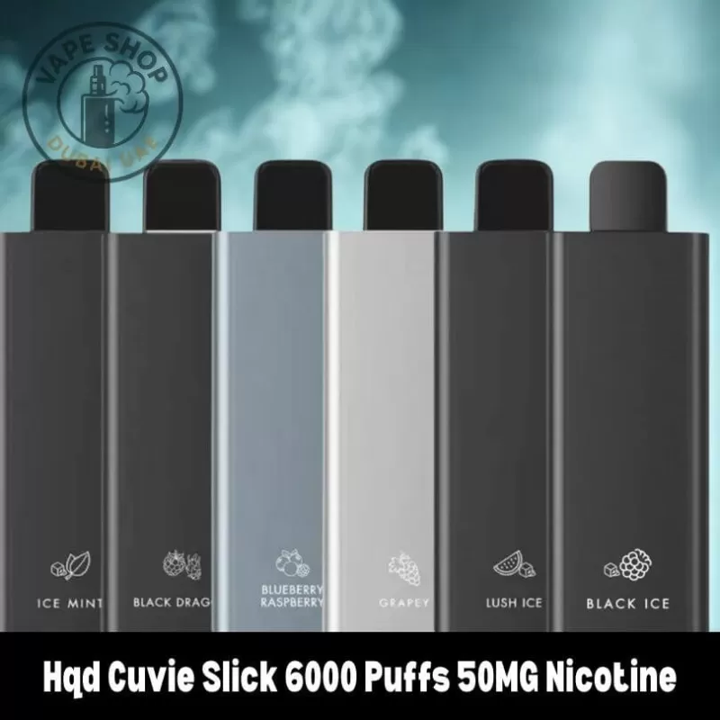 Hqd Cuvie Slick 6000 Puffs 50MG Nicotine - Vape Product, FULL BOX 10 DEVICE; Black Dragon, Black Ice; Vape Product (AEE6E5)