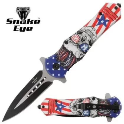 Snake Eye Tactical Spring Assisted Knife – All American Skull