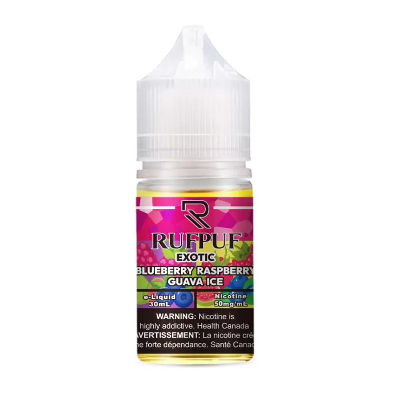 RufPuf Exotic Blueberry Raspberry Guava Ice Nic Salt – 30ml - Vape Product, Vape Product - Image 2