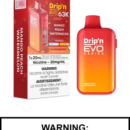 Mango Peach Watermelon Drip’n Evo 63K Disposable Vape
