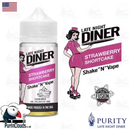 Late Night Diner Strawberry Shortcake Shake n Vape E-Liquid (50ml 0mg)