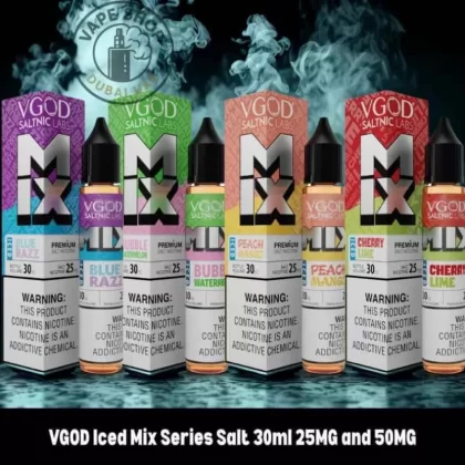 VGOD Iced Mix Series Salt 30ml 25MG and 50MG - Iced Blue Razz, Iced Bubble Watermelon; Vape Product, Vape Product (6E6391)