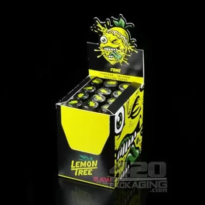 RAW Lemon Tree Terpene Infused King Size Pre Rolled Cones 12/Box