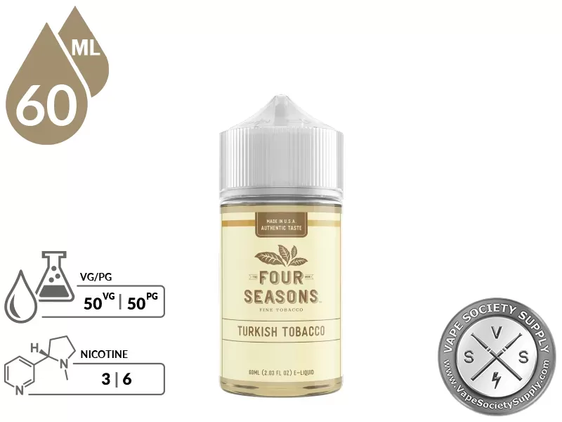 Turkish Tobacco By Four Seasons E-Liquid 60ml - Image 2