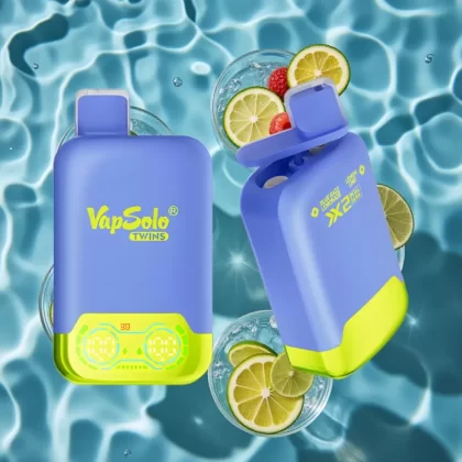 Vapsolo Twins 20000 Puffs Dual Tank Disposable Vape Blue Razz Lemonade & Lemon Lime 40mL Type-C - Bangvapeaustralia