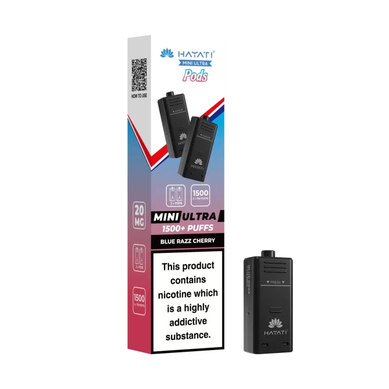Pack of 2 Hayati Mini Ultra 1500 Prefilled Pods (2x750 Puffs) - Blue Sour Raspberry - Image 2