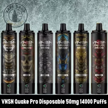 VNSN Quake Pro Disposable 50mg 14000 Puffs Rechargeable Vape - Vape Product, BOX OF 10 PCS; Blue Razz Lemonade, Blueberry Ice (6DA584)