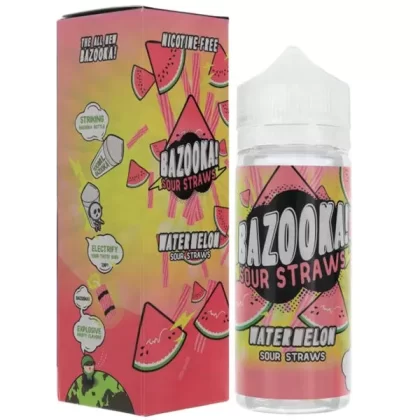 WATERMELON SOUR STRAWS E-LIQUID BY BAZOOKA 100ML 70VG